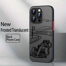 Funda de TPU suave transparente mate para Apple 16 15 14 13 12 11 8 XR XS Pro Plus, funda de teléfono con patrón de arte de carreras genial - Colores mixtos - Ver 7