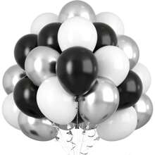 147 件黑银白气球花环拱门套件，非常适合生日、婚礼、派对、背景装饰、家居装饰、圣诞节