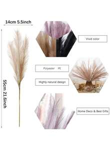 1/3pcs Black Artificial Reed Grass Home Decor Eid Decoration Christmas Halloween New Product Decoration Natural Style Minimalist Premium - Pink - View 5