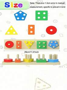 Juguetes de madera para clasificar y apilar, juguetes de madera para niños pequeños y preescolares, juguetes educativos, reconocimiento de colores y formas, rompecabezas de aprendizaje, regalos de Navidad y Pascua