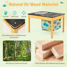 Lifezeal 3-In-1 Kids Activity Table With Foldable Water Bin Large Capacity Storage Bag - Natural - View 3