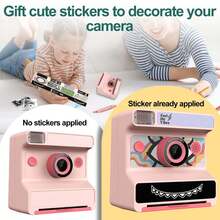 2.4" Kids Instant Camera, 1080P HD, Comes With Stickers And 3 Rolls Of Photo Paper, Suitable For Boys And Girls 6+ Years Old, Perfect Gift For Children On World Cup, Valentine's Day, New Year. Birthday - Multicolor - View 4