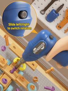 Pojkars gör-det-själv-monteringsleksak, 124/126-delars elektrisk skruvmejsel, skruvar, plattor, hjul och verktyg, inklusive ett byggbart robot-/bil-/flygplansset, perfekt för barn i åldrarna 3-8. STEM-lärande leksaker