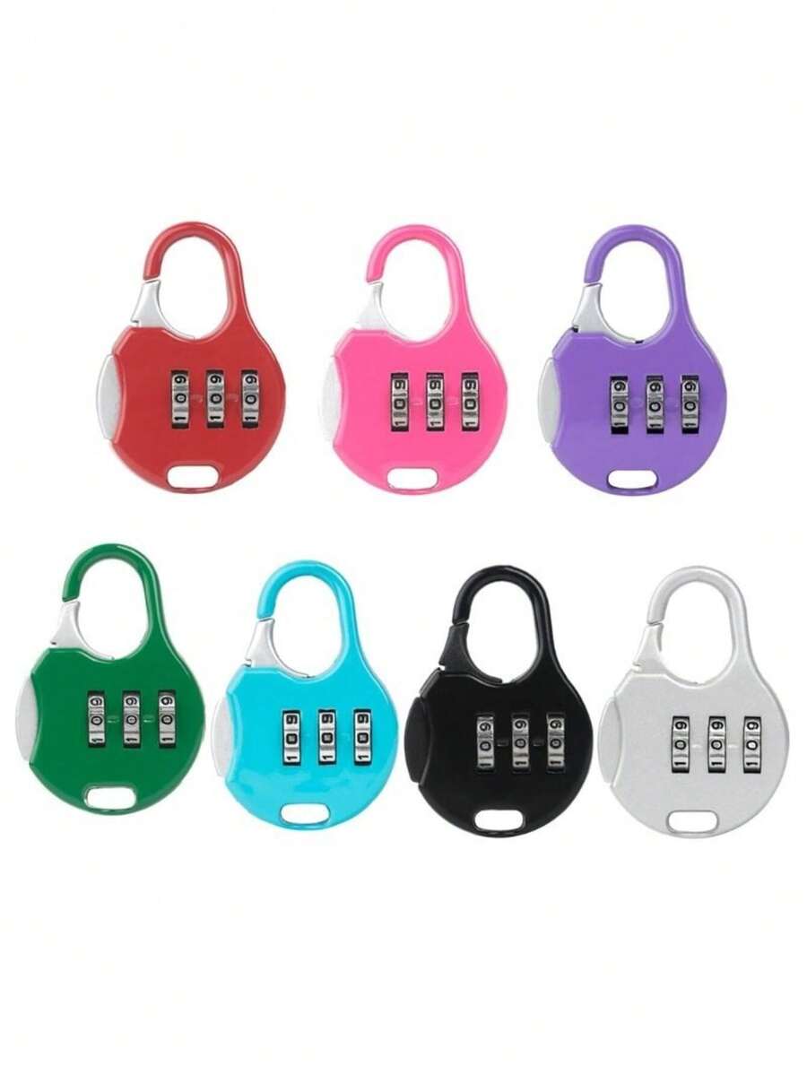 Kit Of 2 Colorful Padlocks With 3-Digit Numeric Password – Portable And  Padlock For Travel Suitcase/Closet/Backpack/Bag And Luggage - Masculine - View 1