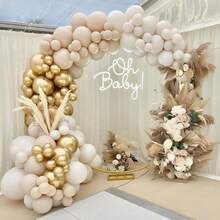 60 Pcs 12 Inch  Blue And Silver Balloons Light Blue White Latex Balloons With Chrome Metallic Silver Party Balloons For   Shower Bridal Baptism Winter Birthday Party Decorations-853880 - 金白 - 查看 8