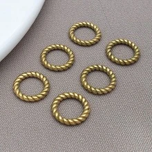 10 piezas de anillos cerrados con flores retorcidas de acero inoxidable, hallazgos de joyería DIY para collares, pulseras, cuentas, cuentas planas, fabricación de joyas de uso diario