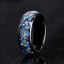 1pc Mysterious Iridescent Stainless Steel Finger Ring - Multicolor - View 6