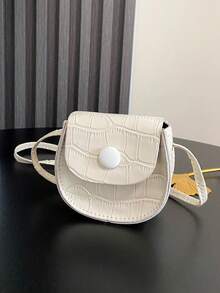 Borsa a tracolla di forma di rossetto alla moda per donna, portamonete in pelle goffrata effetto coccodrillo - A - Visualizzare 5