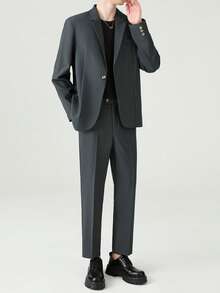 Men Suits - 회색 파란색 - 보기 2