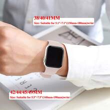 2Pcs Set Hard PC Bumper Case With Screen Protector, Scratch Resistant Protective Frame Edge And Pink Sand Sport Silicone Band Compatible With Apple Watch Band 40mm 38mm 41mm 42mm 44mm 45mm 46mm 49mm Women Men,Soft Wristband Waterproof Replacement Sport Strap Compatible With Apple Watch Band Series Ultra 11 10 9 8 7 6 5 4 3 2 1 SE