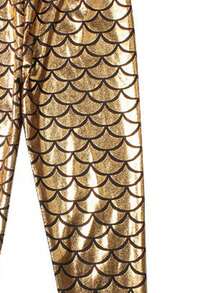 Leggings metálicos de sirena para niñas, adecuados para festivales, bailes y fiestas
