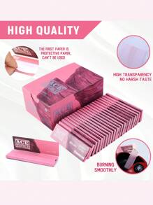 2000 fogli/50 libretti - Cartine per rollare sigarette 1 1/4 - Cartine per rollare rosa non candeggiata - Cartine per rollare con gomma arabica naturale - Cartine per rollare rosa 44*77 MM - Carta per sigarette classica extra sottile che brucia in modo uniforme.