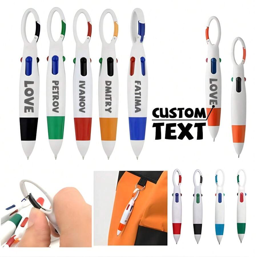 1-30支装定制四色圆珠笔,多色笔,四合一按动式四色圆珠笔,适用于办公、学校用品、学生、儿童礼物、儿童派对礼品 - 彩色 - 查看 1