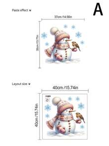 1pc Wall Stickers Cartoon Cute Christmas Snowman Decorative Stickers PVC Stickers Material Removable Self-Adhesive Easy-To-Tear Stickers Home Decoration Make Your Life A New Holiday Decoration Stickers Birthday Graduation Gift Christmas Decoration Christmas Tree Gift Decor Thanksgiving Wedding Autumn Decor Birthday Decorations For Gifts Party Supplies Halloween Christmas Decor Thanksgiving Wedding Autumn Decor Birthday Decorations For Gifts Party Supplies Halloween Decor Halloween Ornaments - Multicolor - View 2