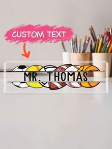 1pc Personalized Teacher Desk Sign, Teacher Acrylic Block Name Plate, Teachers Gifts Acrylic Plaque, Teacher Desk Decorations For Office School Supplies, Back-To-School Gift - Multicolor - View 30