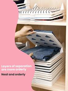 1pc/5pcs White Clothes Folding Board, Clothes Folding Tool For Wardrobe Organization, Slouchy Folding Board For Sweaters, T-Shirts And Shirts, Closet Divider And Garment Folder, Lightweight, Durable, Easy To Use, Space-Saving Home Organizer, Quick Folding Guide For Wardrobe Classification, Perfect For Travel, Dorm, And Small Living Spaces, Effortless Stackability, Keeps Wardrobe Tidy And Accessible, Gentle On Fabrics, Everyday Use - White - View 2
