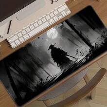 Oversized Watercolor Samurai Mouse Pad, Gaming Desk Mat, Large Keyboard Pad, Washable, Rubber Non-Slip Bottom, Stitched Edges, Gift Mouse Pad, Desk Protector, Study Pad, Multiple Sizes Available, Computer Keyboard Mat, Laptop Pad Desk Accessories Office Supplies Office Office Desk Accessories Mousepad Mouse Pad For Desk - Ink Warrior - View 10