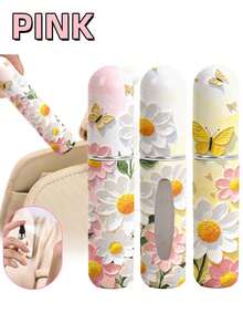 1/5 Pcs Butterfly And Flower 3D Print Perfume Bottles, Refillable Mini Cosmetic Bottles, Bottom-Fill Spray Bottles, Perfume Hydrosol Containers, Multi-Color, Birthday Gifts For Family And Friends, Holiday Gifts, Portable Travel Bottles, 5 Ml