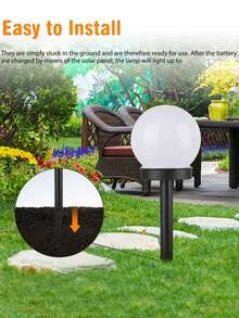 3/6pcs Pcs Solar Globe Garden Light, 3 LED Outdoor Ball Garden Lights, IP44  Suitable For Gardens, Lawns, Pathways, Walkways Outdoor Decoration Solar Ball Lights Street Lights Floor Lights Decoration For Holiday Parties (White Light) - 白光 - 查看 9