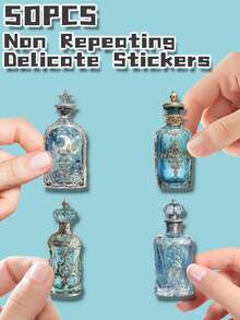 50张不重复的月相2D平面贴纸，精致装饰，可移除，不留残胶。适合作为返校礼物、课堂奖励、圣诞节、万圣节、节日礼物、派对和家居装饰、生日礼物。可用于笔记本电脑、汽车、行李箱、滑板车、笔记本、杯子、平板电脑、水瓶、手机壳等。高分辨率印刷，色彩鲜艳。是送给学生、青少年和上班族的趣味礼物。 - 多色 - 查看 7