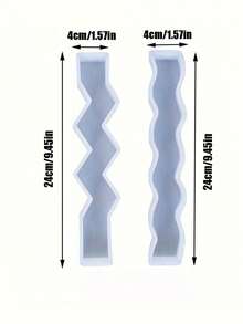 مجموعة من قالبين سيليكون لصنع شمع بشكل موجة ثلاثية الأبعاد وشريطي، قالب حقن شمع موجي يدوي غير منتظم، ديكور منزلي وزينة طاولة - أبيض - مشاهدة 13