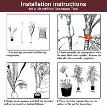 1Pc Brazilian Wood Silk Plant Artificial 4ft/5ft Faux House Plants Fake Yucca Palm Trees In Pot Realistic Dragon Tree For Living Room Home Office Decor Indoor - 彩色 - 查看 6