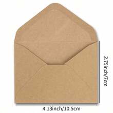 100 件/50 件/20 件/1 件牛皮纸迷你信封，棕色牛皮纸信封适用于礼品卡和名片 [4.1 英寸 X 2.8 英寸] - 牛皮 - 查看 5
