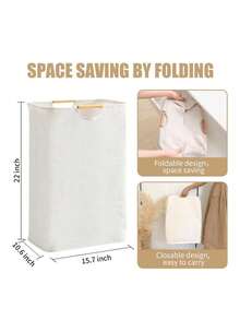 1pc Large Household Laundry Basket Dirty Clothes Basket, Clothes Storage Basket, Bathroom Storage Basket Laundry Bag, Wardrobe Storage And Storage, Simple Care, Waterproof, Foldable Dirty Clothes Basket, Storage Organizer Can Store Clothes Towels Toys, Suitable For Bathroom, Living Room, Bedroom