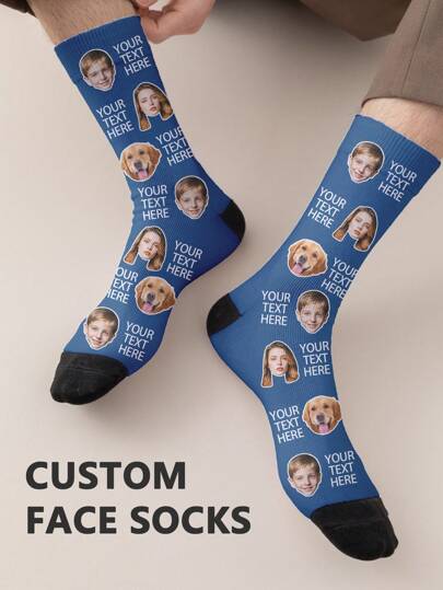 Face Socks 1pair Customized Women's Mid-Calf Length Socks With Picture/Drawing, Face/Animal/Couple Print Personalized Socks Doggy,Dawg,Kitties,Cat Fashion,Colorful,Cute,Adorable,Funny,Relaxation,Cozy Custom,Personalized,Unique,Customized Finds,Winter Fashion,Christmas Gift,Personalized Gifts For Men/Women Ideal Gifts For Him Family,Grandparents,Children,Pets Living Room,Bedroom,For Graduation,For Winter,For Christmas,For Fall/Autumn,For Holiday,For Anniversaries,Customized Women Socks,Street Casual Chic,Dawg,Colorful,Cute,Adorable,Contracted,Funny,Custom,Unique,Customized,Personalized,Ideal Gifts For Him,Ideal Gifts For Her,Boyfriend,Girlfriend,Family,Friends,Her