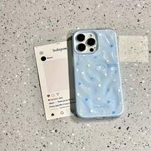 Funda azul y rosa con diseño brillante de meteorito arrugado. Resistente a golpes. Compatible con phone 16 Pro, 15, 14 Plus, 13, 12 y 11. Ideal para Año Nuevo, Pascua, Halloween o para regalar a amigos y familiares. - Azul - Ver 5