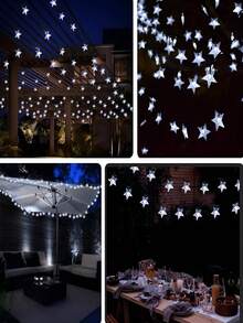 20/50/100 Luces de Cadena Solares para Jardín Exterior, Cadena de Luces de Estrella de Navidad, 8 Modos Disponibles para Uso Exterior, Iluminación de Hadas para Árboles de Navidad. Jardín, Patio, Ramas, Camping, Decoración de Vallas. Ideal para Bodas, Fiestas, Navidad, Halloween, Decoración de Vacaciones - Verde Oscuro - Ver 9