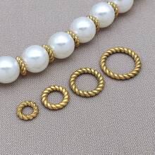 10 piezas de anillos cerrados con flores retorcidas de acero inoxidable, hallazgos de joyería DIY para collares, pulseras, cuentas, cuentas planas, fabricación de joyas de uso diario