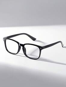 1pc Men Elegant Portable Korean Style Technological Clear Glasses For Daily Life Office Reading Outdoor Travel Street Snap Decoration Halloween ,Back To School,Preppy Style,School Look