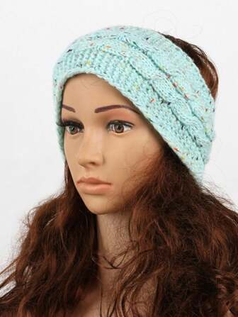 1pc Autumn/Winter Thermal Lined Knitted Headband, Warm Sports Ear Warmer, Fashion Accessory