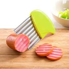 Heavy Duty Stainless Steel Wavy Potato Slicer, Wavy Cutting Chopping Tool With Wooden Handle, Suitable For Carrots & Vegetables - Multicolor - View 10