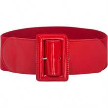 Women's Stretchy Belt 1950s 3 Inch Wide Elastic Belts - Merah - View 12