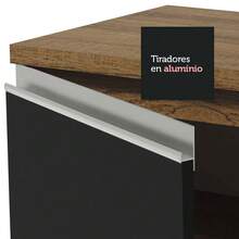 Cocina integral completa modular Madesa Glamy 290cm color negro marrón diseño contemporáneo muebles de cocina almacenamiento eficiente funcionalidad premium calidad superior ideal para hogar organización estilo moderno práctico combinado - Negro y Morrón - Ver 6