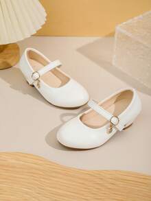 1 đôi giày cao gót trẻ em kiểu dáng mới dễ thương, giày công chúa thời trang, thích hợp cho các buổi biểu diễn múa. - Màu be - Xem 6