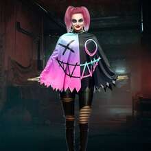 1pc Halloween Costume Accessories, Neon Joker Cloak, COSPLAY Party Decor Outfit