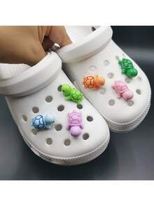 发光鞋配件套装，可爱的 3D 卡通海龟可拆卸发光装饰部件，发光沙滩鞋吊坠，派对和节日的完美礼物