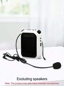 Black 3.5mm Wired Headset Microphone, Earphone Microphone For Teacher, Guide, Amplifier, Small Handheld Megaphone Earphones