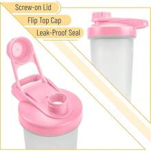 Shaker Bottles Protein Mixes - 28 Oz Blue Protein Shaker With Wire Whisk Ball - 粉色 - 查看 5