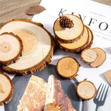 Fette di legno di pino naturale - Sottobicchieri in legno rustico con bordo in corteccia, decorazioni natalizie fai-da-te e decorazioni artigianali, cerchi non trattati incisibili come ornamenti