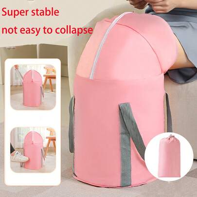 可折叠，便携式泡脚桶，带手柄，保暖过膝设计，拉链开合，简约风格（含随机颜色手提袋，图片与实物略有色差）
