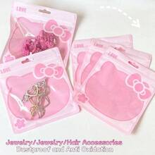 Sanrio Zestaw różowych, samozamykających się torebek Hello Kitty na ciasteczka/przekąski/słodycze/biżuterię/prezenty, pyłoszczelnych i hermetycznych | Urocze, kreskówkowe torebki na prezenty, torebki kosmetyczne, różowe | Idealne na prezenty, pamiątki, pikniki, powrót do szkoły, Walentynki