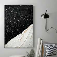 1pc 30x40cm(12x16inch) BlackWhiteTetureAbstractPaintingSetofMountainPaintingPiecesWhiteAbstractPaintingTetureWallArtHeavyTetureArt Framed
