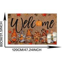 1pc 6 Dwarfs Pumpkin Holiday Welcome Doormat, Soft Velvet Material, Machine Washable, Suitable For Entrance Of Bedroom, Living Room, Dining Room, Study, Fashionable Home Decor