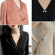 2pcs Pearl Jeans Ankle Clip, Chest Anti Light Needle, Anti Stepping Slipper Buckle, Pants Length Adjuster - Multicolor - View 6