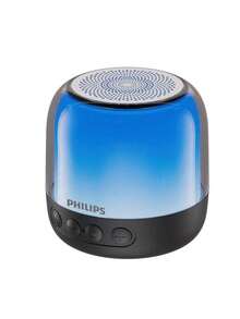 PHILIPS TAS2108 مكبر صوت بلوتوث طويل الأمد مع إضاءة ملونة ومضخم صوت يتصل لاسلكيًا بالهواتف وأجهزة الكمبيوتر وأجهزة التلفزيون للاستخدام في المنزل والخارج والسيارة
