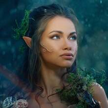 Brown Tan Dark Elf Ears Halloween Renaissance LARP Masquerade Fairy Cosplay Ears For Black Skin - B - Brown Short Elf Ears(1 Pair) - 查看 3